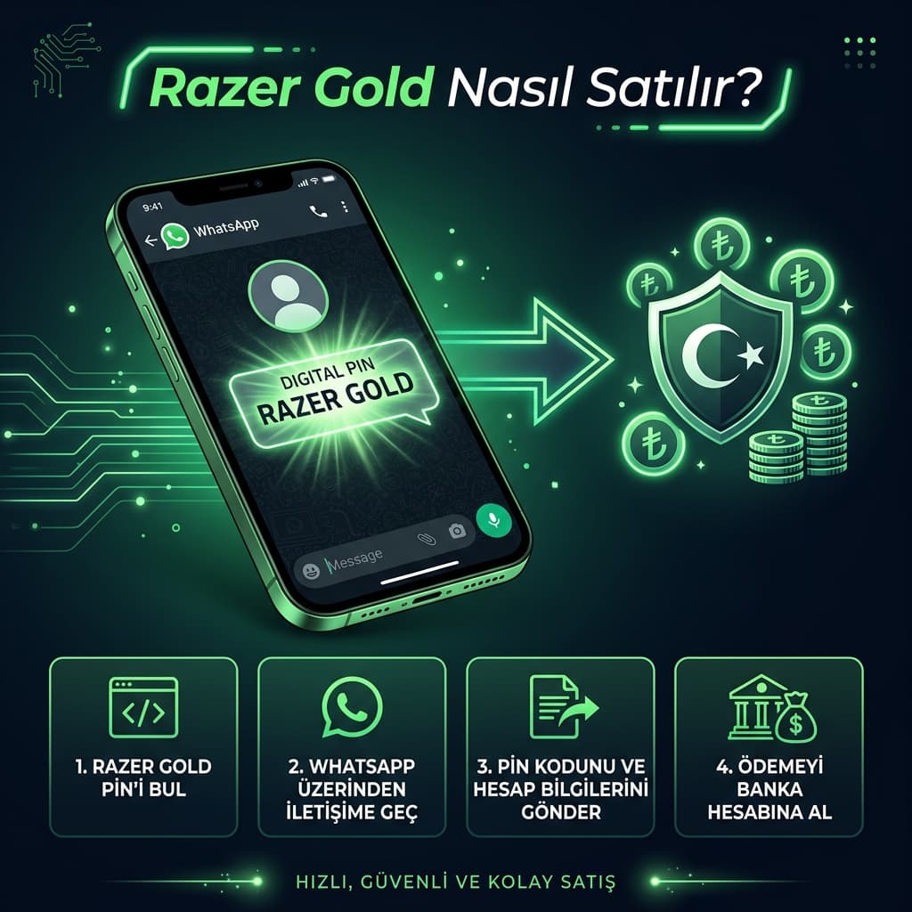 Razer Gold Nasıl Satılır? WhatsApp üzerinden 3 adımda kolayca nakde çevirin.