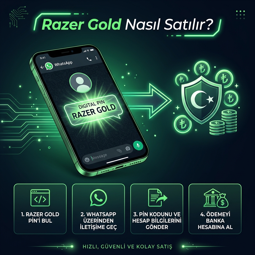 Razer Gold Nasıl Satılır? WhatsApp üzerinden 3 adımda kolayca nakde çevirin.